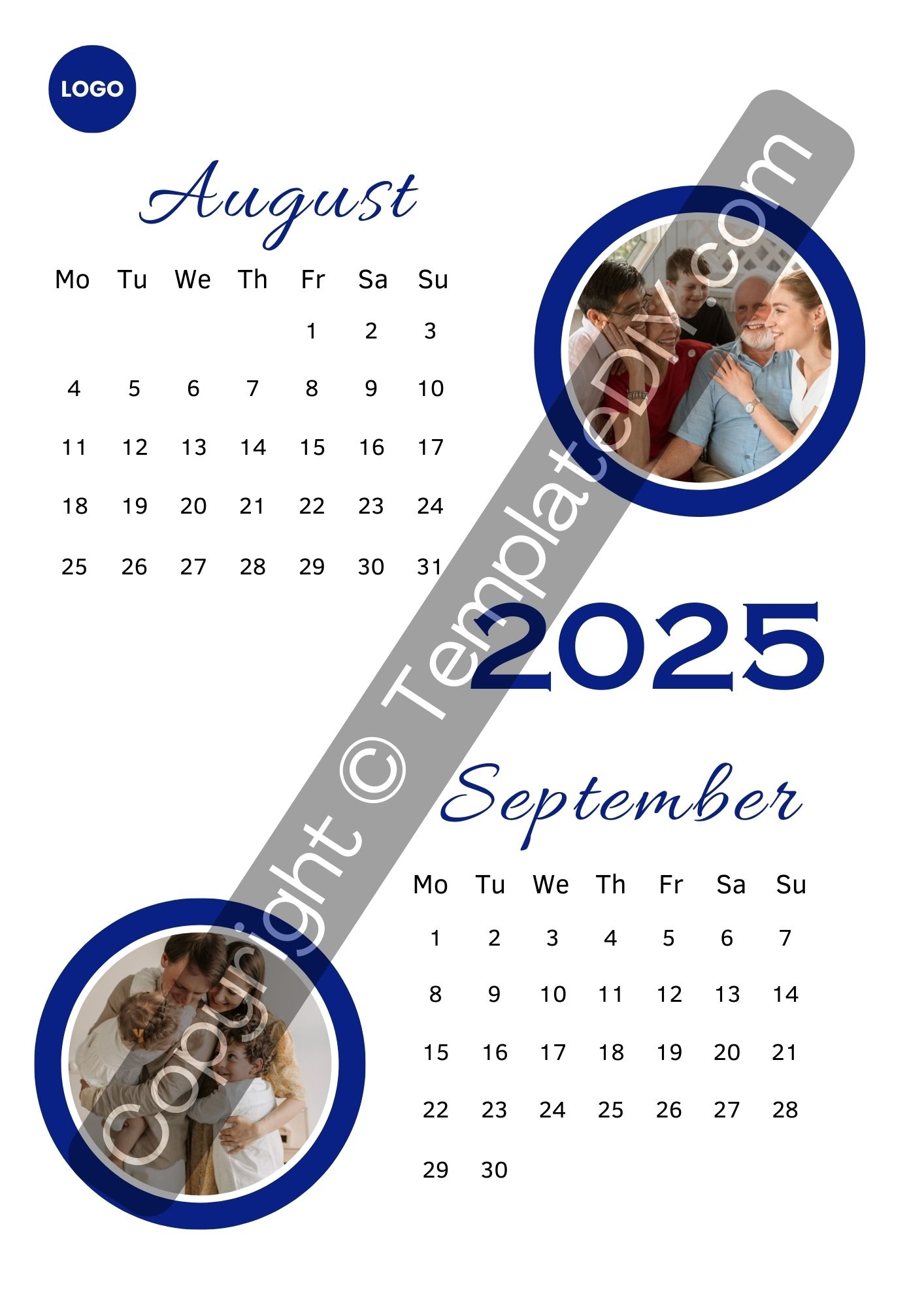 August September 2025 Calendar Printable PDF Word Excel