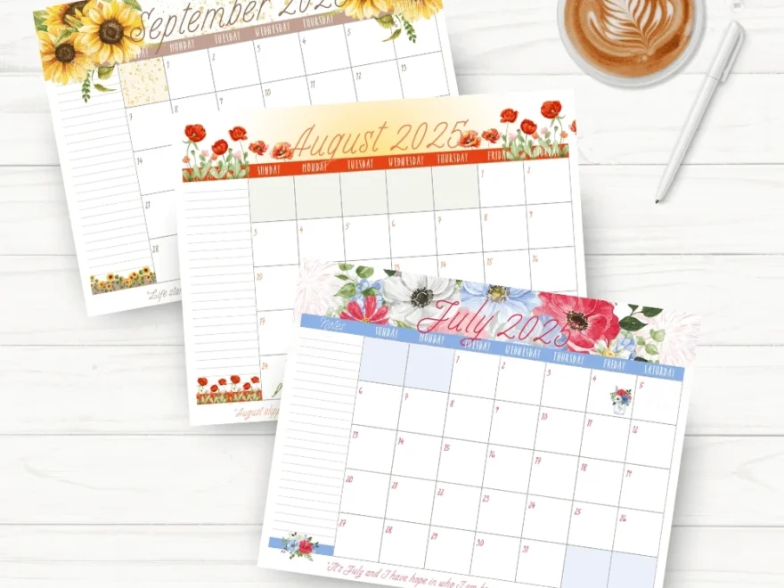 Be Ready To Bloom With Your Free Printable 2025 Floral Calendar Carrie Elle