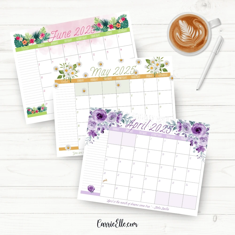 2025 Blank Print Calendar