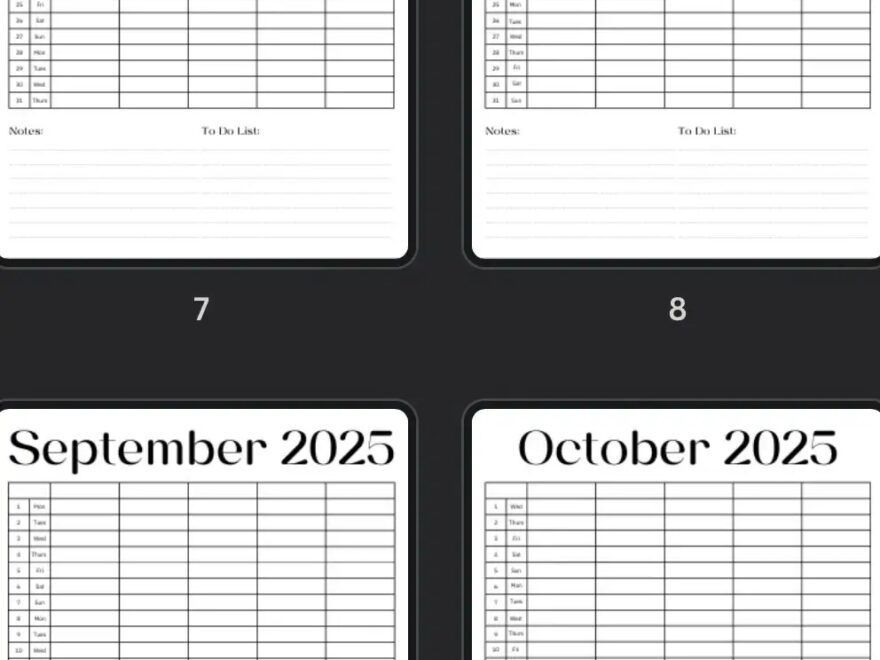 Blank 2025 Family Calendar Notes To Do List Multiple Columns Etsy
