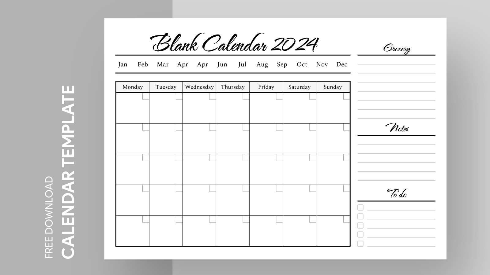 2025 Calendar Blank Template