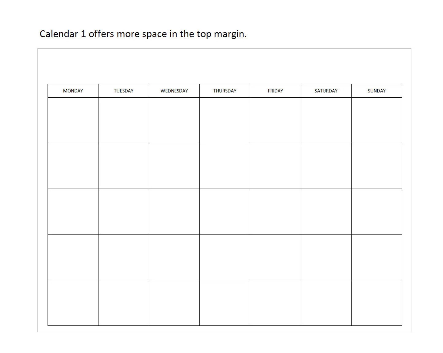 Printable Calendar 2025 With Blank Space