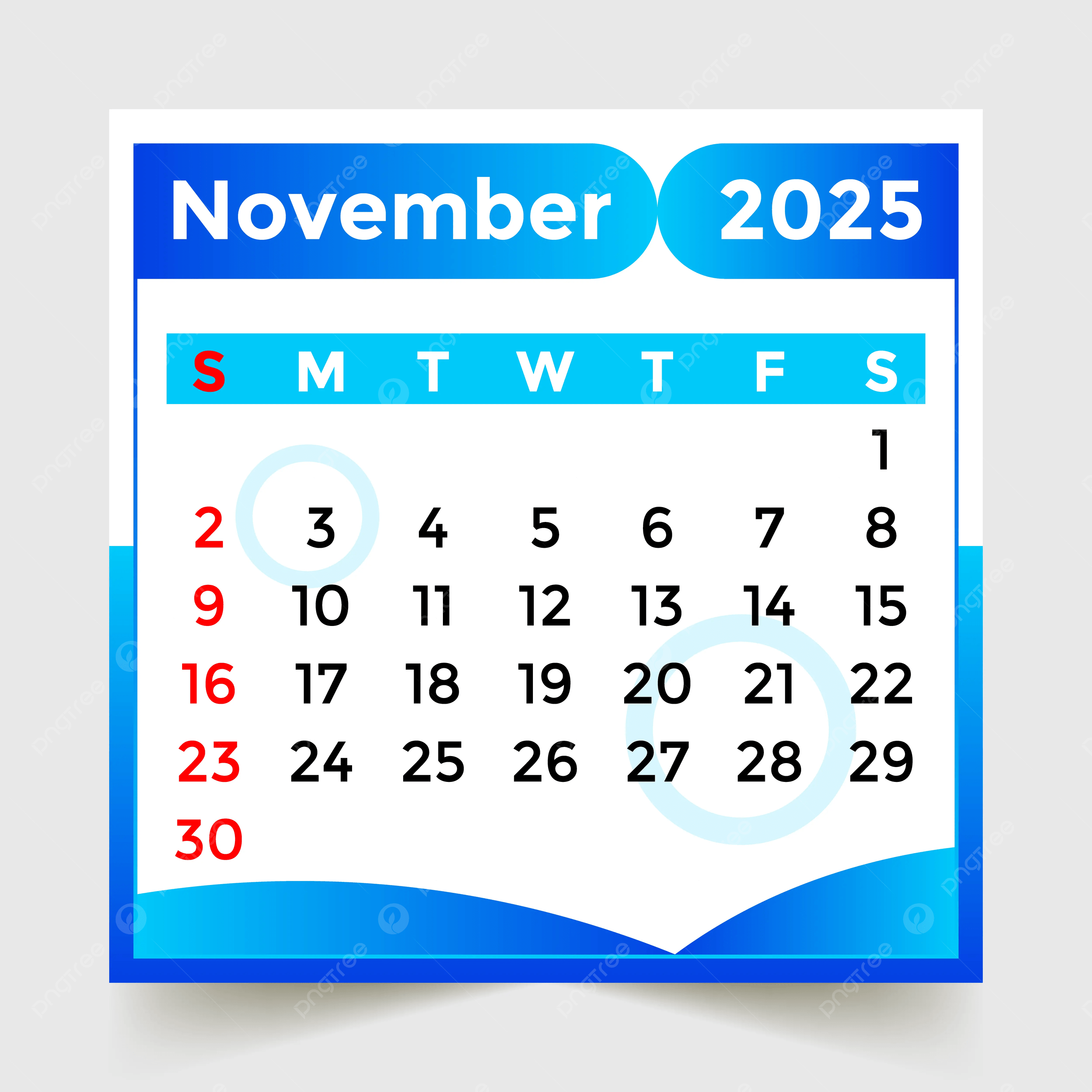 Blank Calendar November December 2025