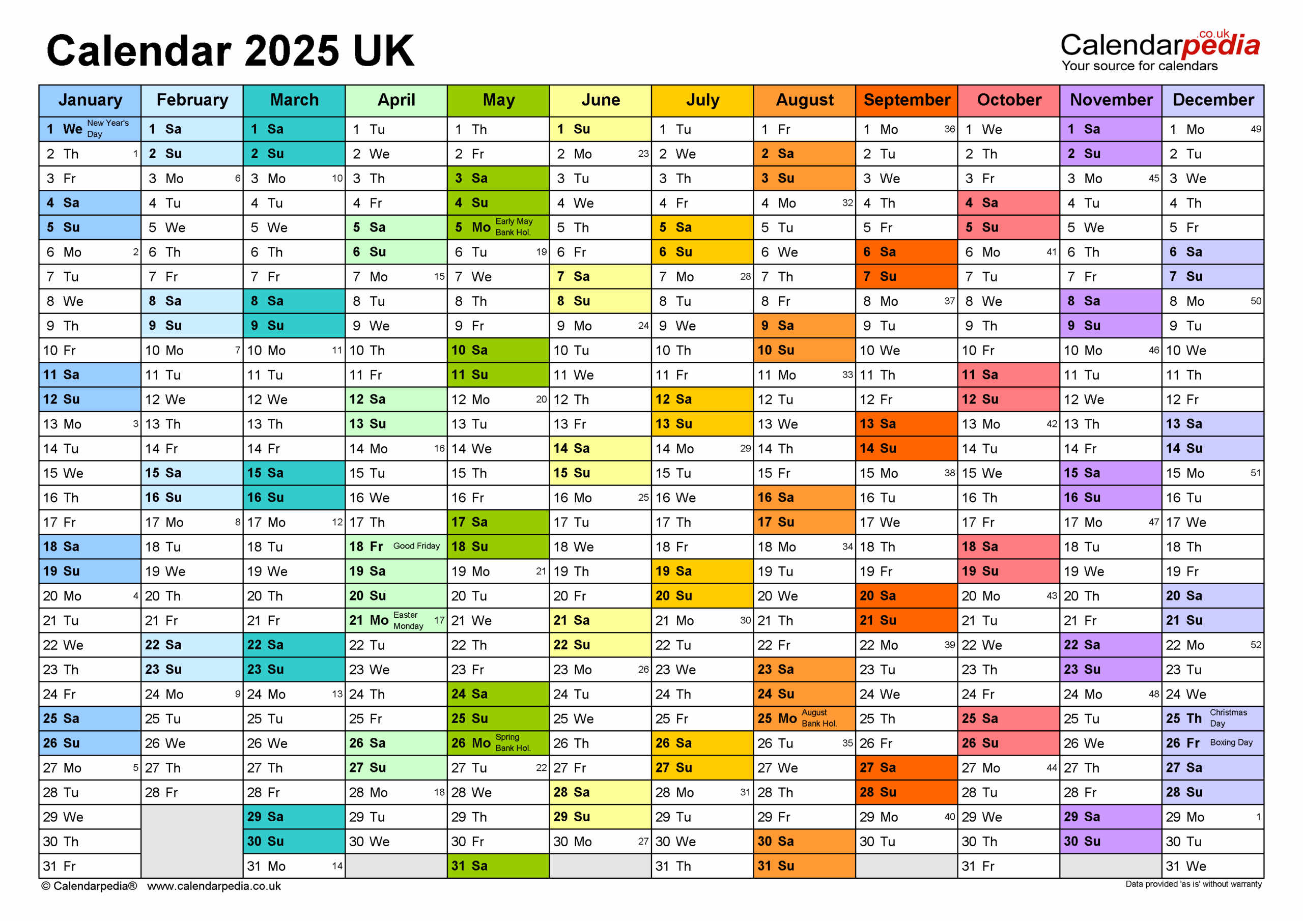 2025 Free Blank Calendars