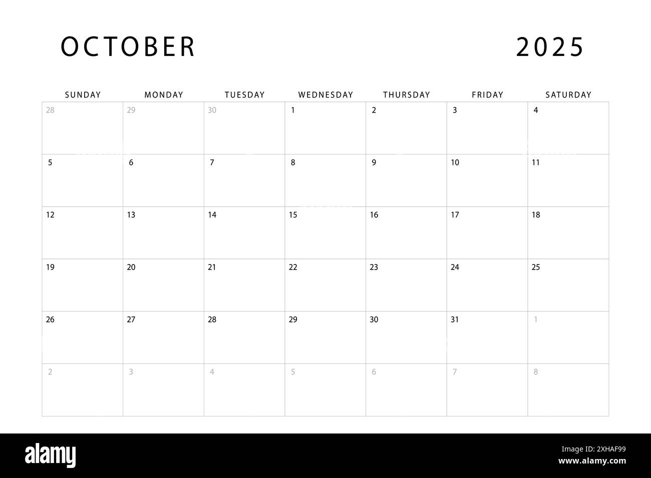 Calendar October 2025 Black And White Stock Photos Images Alamy Calendar October 2025 Black And White Stock Photos Images Alamy