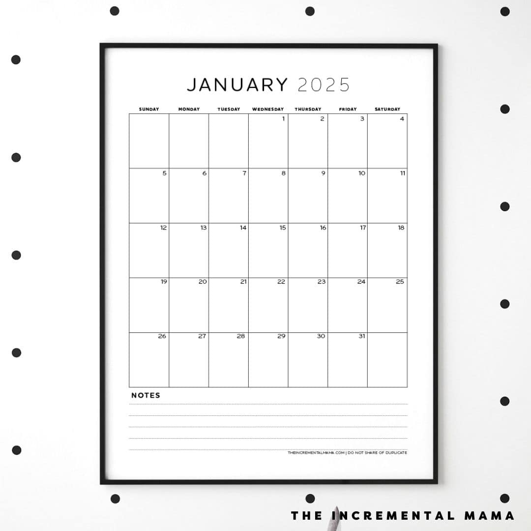 2025 Blank Monthly Calendar Template Word