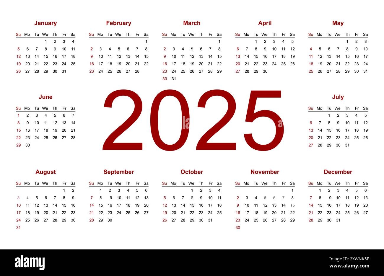 Template Of 2025 Blank Yearly Calendar Template Of 2025 Blank Yearly Calendar