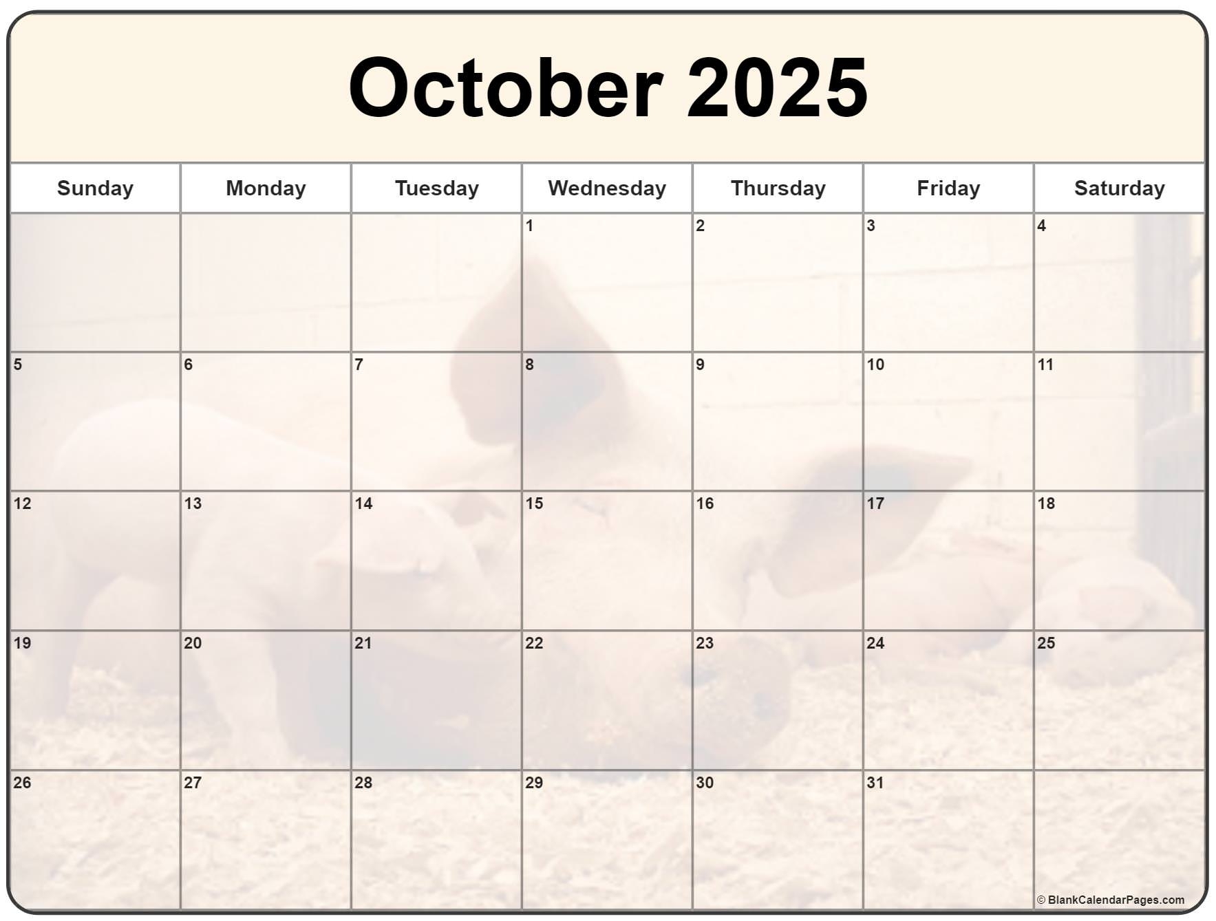 Collection Of October 2025 Photo Calendars With Image Filters  Collection Of October 2025 Photo Calendars With Image Filters
