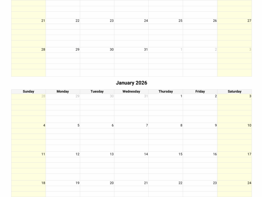 December 2025 And January 2026 Calendar Custom Calendar Maker