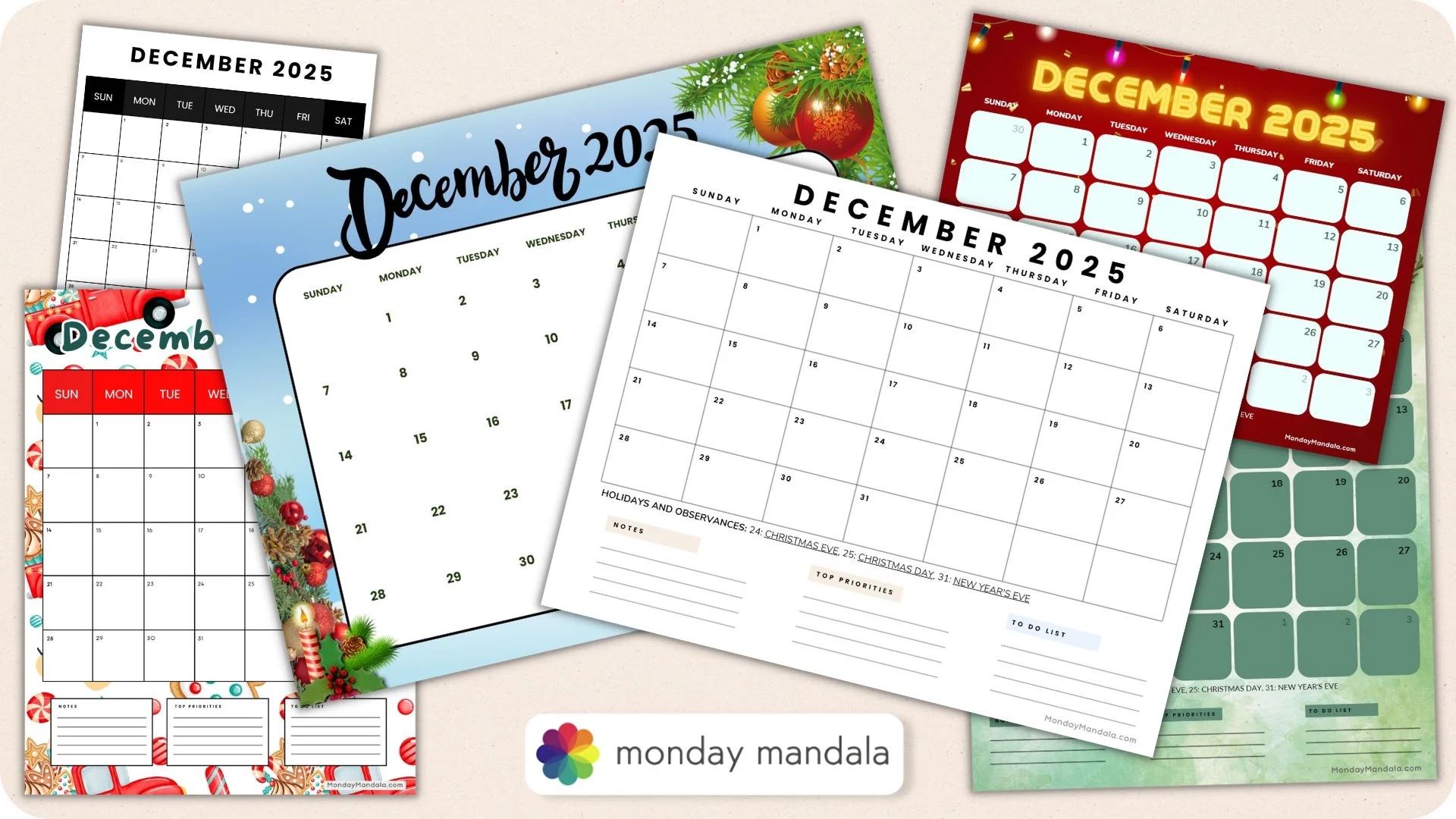Blank Calendar For December 2025