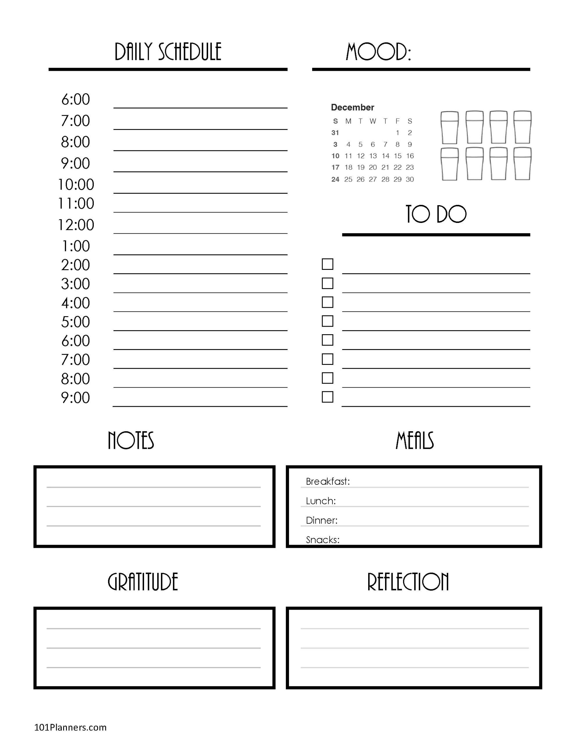 December 2025 Calendar Instant Download