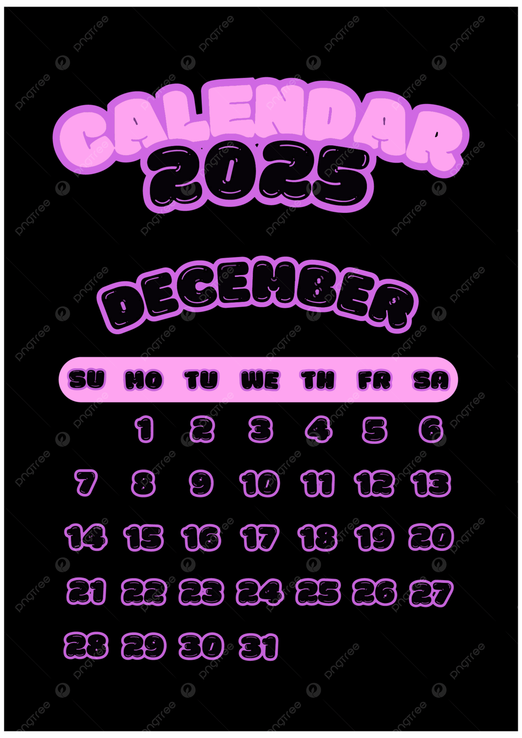 December 2025 Calendar Template Vector Template Download On Pngtree December 2025 Calendar Template Vector Template Download On Pngtree
