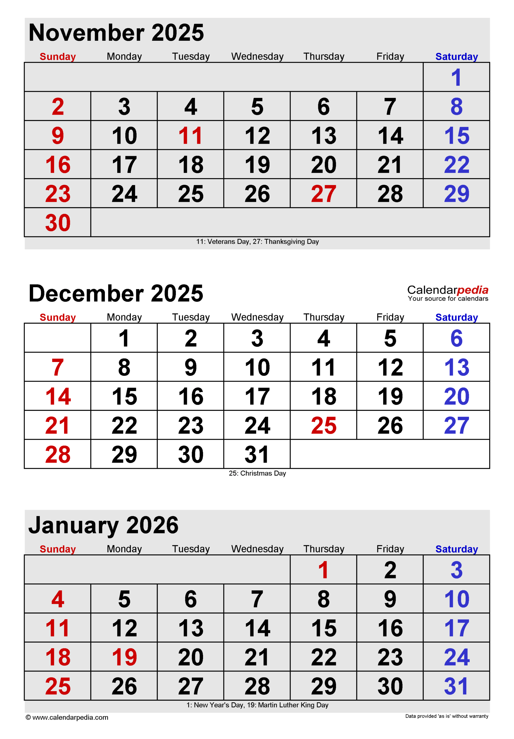 Blank Nov Dec 2025 Calendar