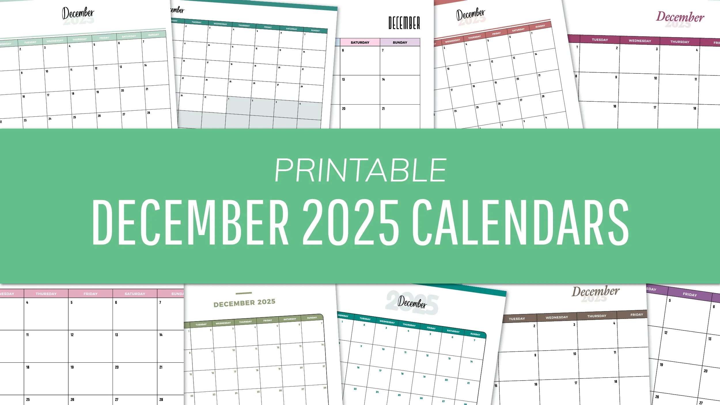 Blank Deceember 2025 Calendar