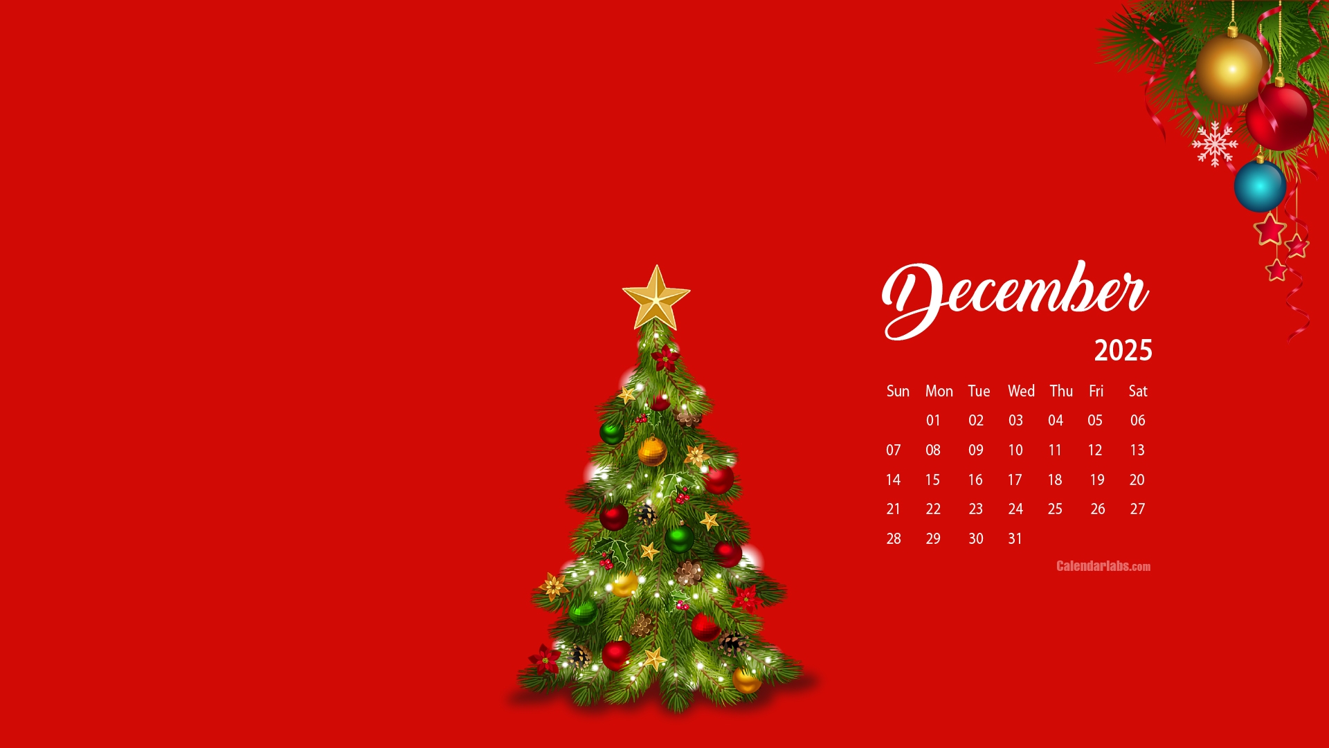 Christmas 2025 Blank Calendar