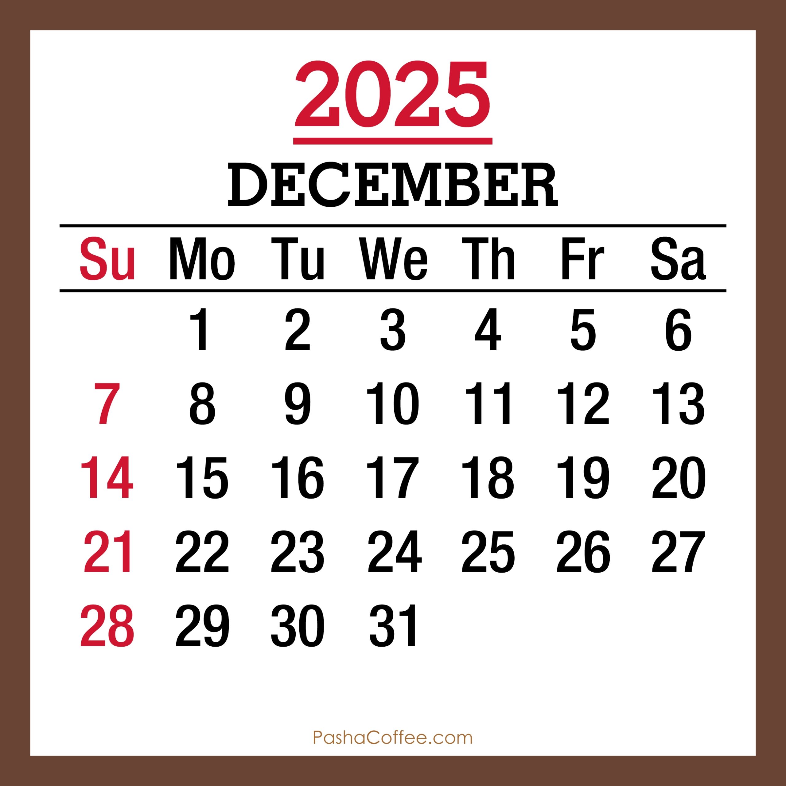 Blank December 2025 Calendar Vertical