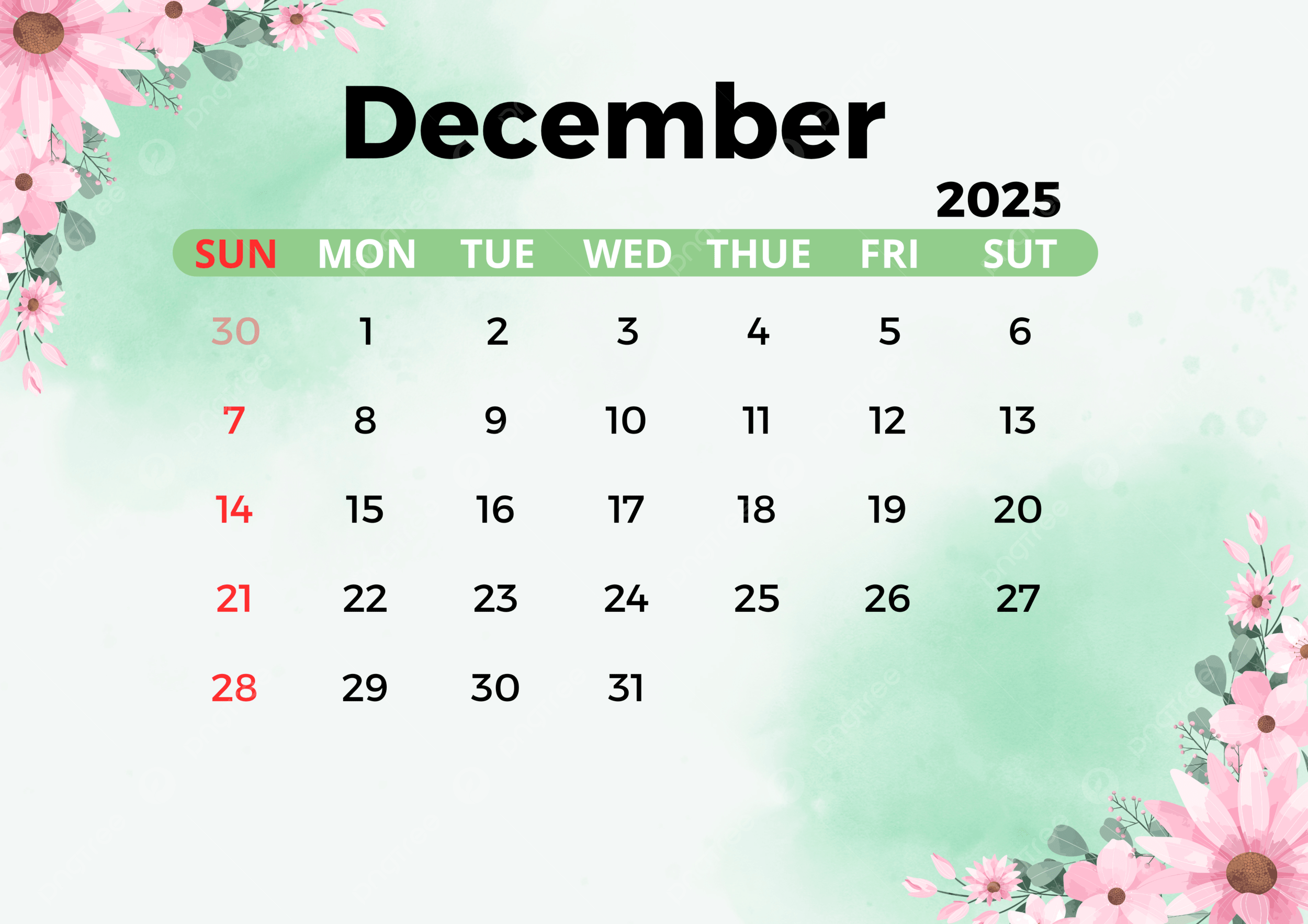 December 2025 Printable Calendar Blank December 2025 Printable Calendar Blank