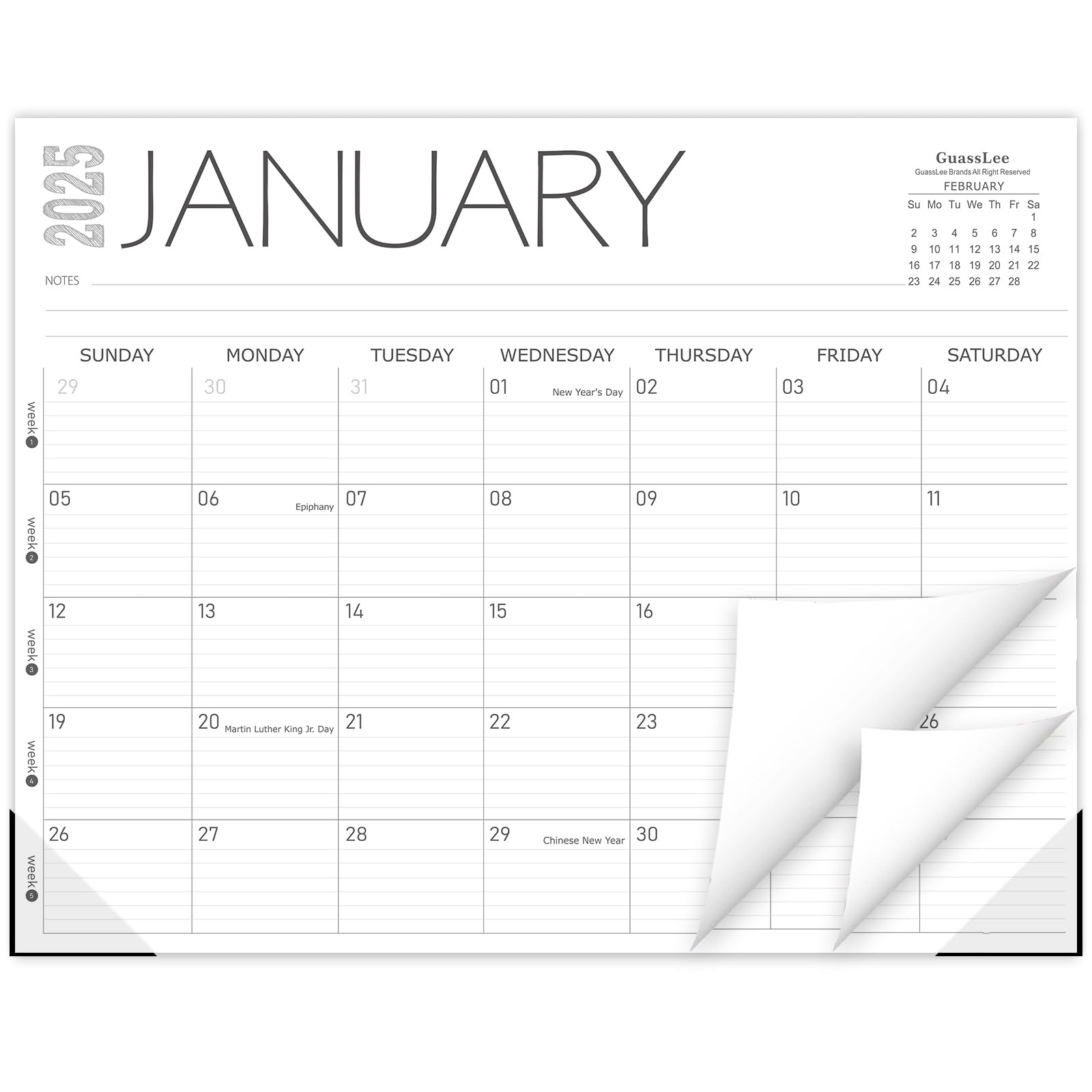 Desk Calendar 2025 2025 Monthly School Year Calendar From Jan 2025 To Dec 2 EBay