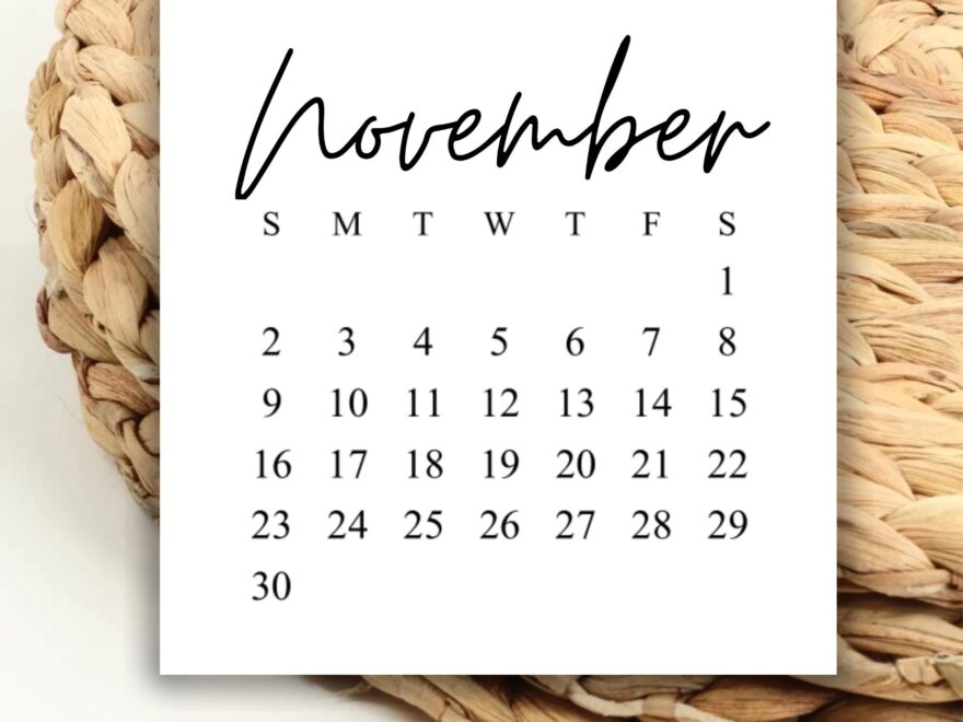 DIGITAL 2025 November Square Calendar Printable Digital Download For Wedding Save The Dates And Wedding DIY 2025 Print Out Calendar Weekdays Etsy