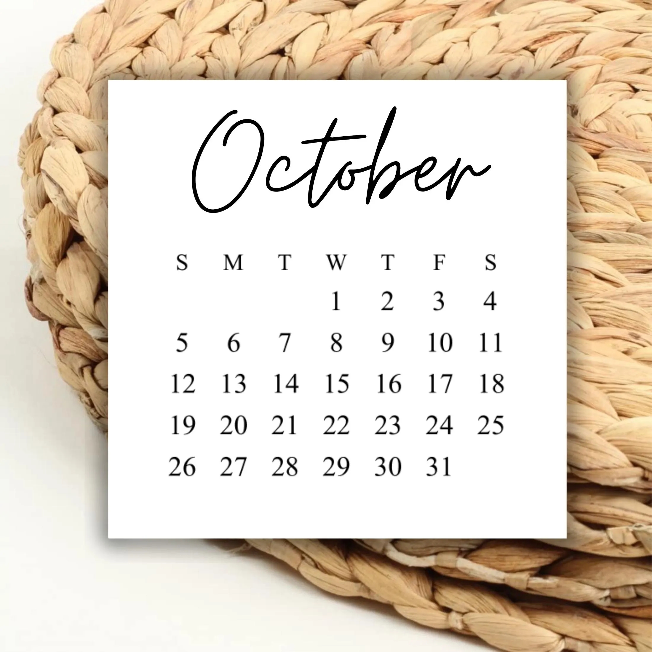 DIGITAL 2025 October Square Calendar Printable Digital Download For Wedding Save The Dates And Wedding DIY 2025 Print Out Calendar Weekdays Etsy Norway