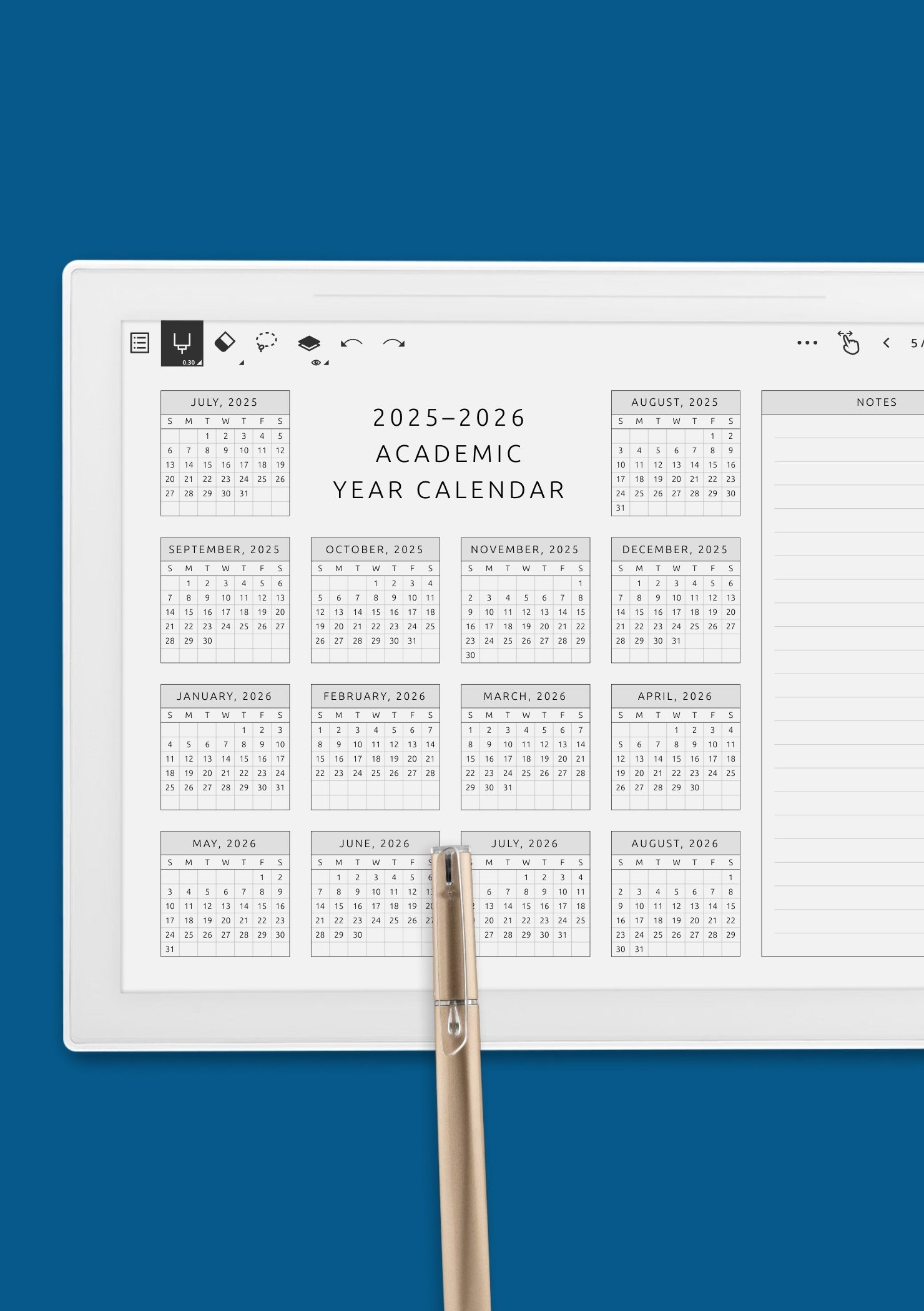 Printable 2025 Academic Calendar Blank