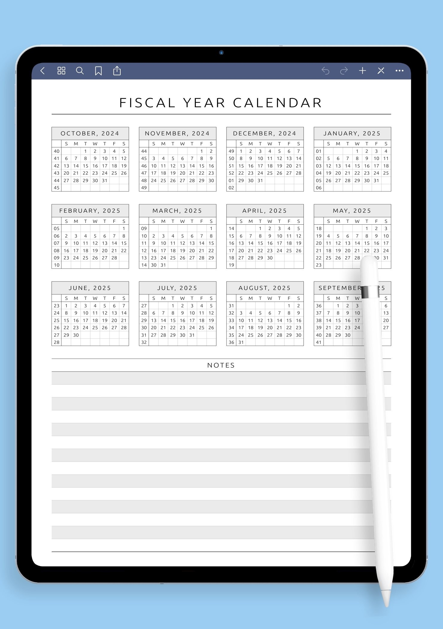 Fillable Blank Quarterly Calendar 2025