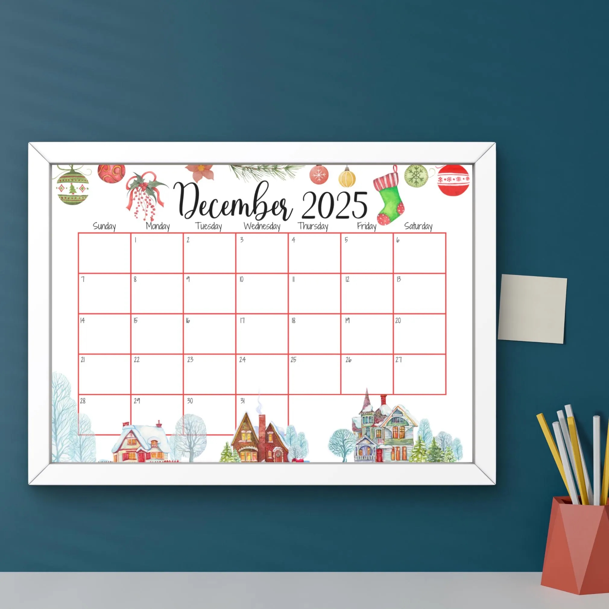 EDITABLE December 2025 Calendar Happy Christmas Snowy Houses Printable Fillable Monthly Planner Kids Weekly Schedule Classroom Calendar Etsy EDITABLE December 2025 Calendar Happy Christmas Snowy Houses Printable Fillable Monthly Planner Kids Weekly Schedule Classroom Calendar Etsy