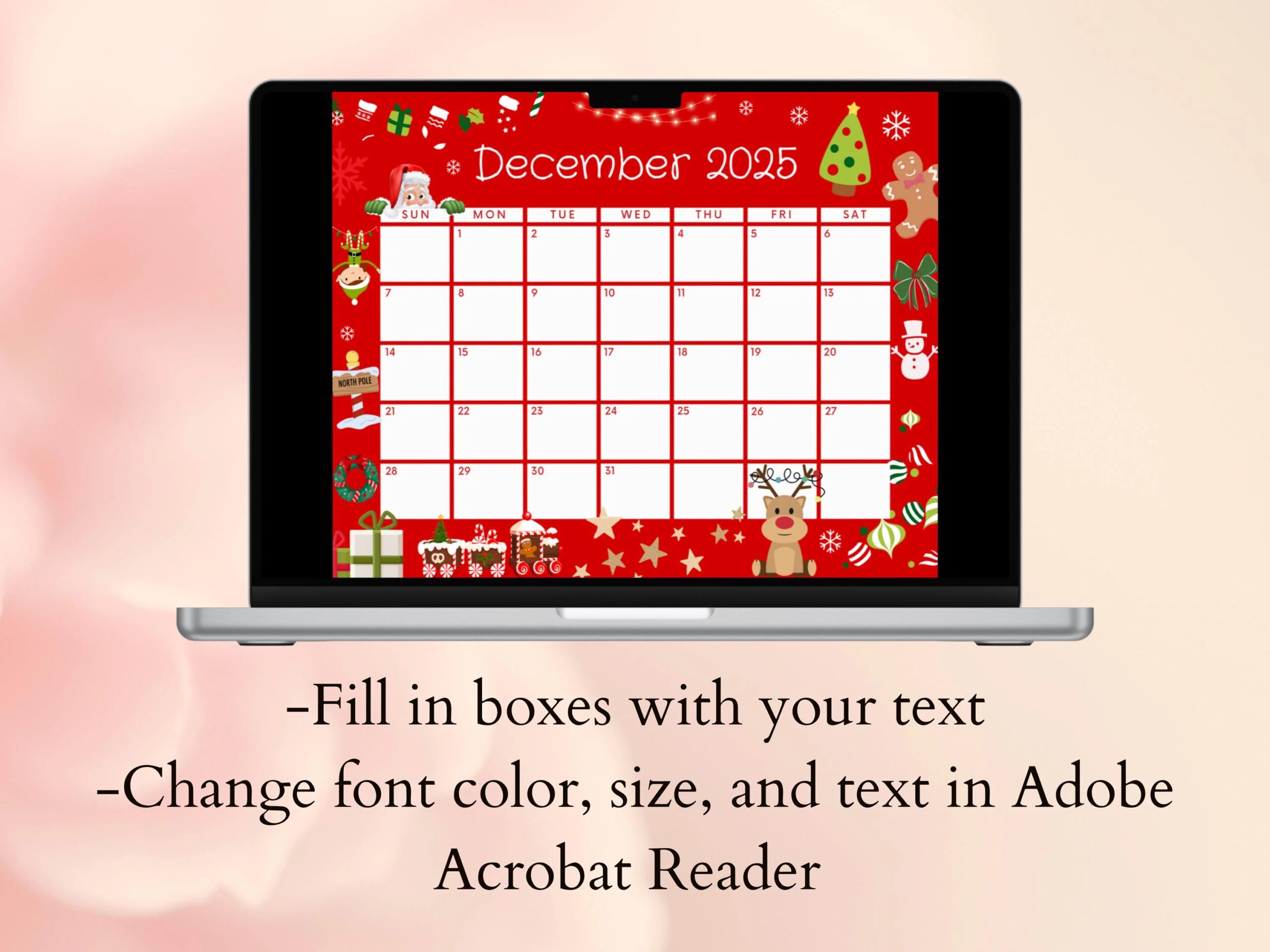 Blank Dec 2025 Calendar