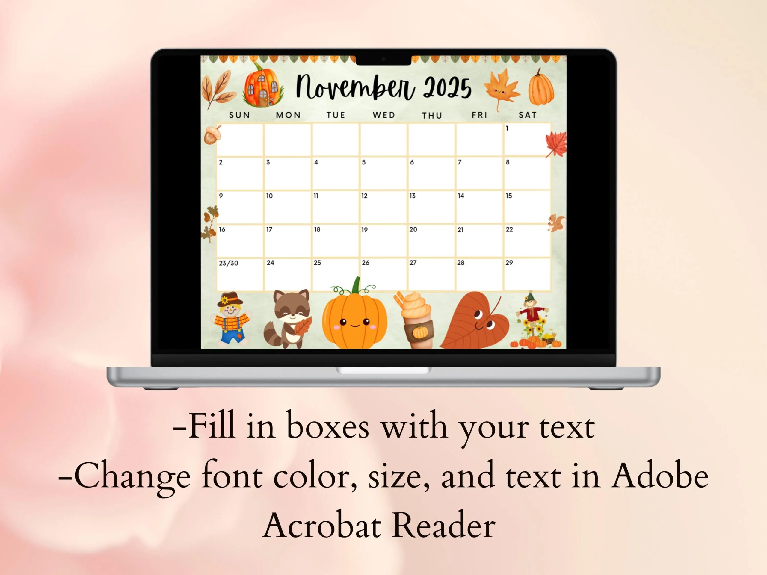 Free 2025 Blank November Calendar Color