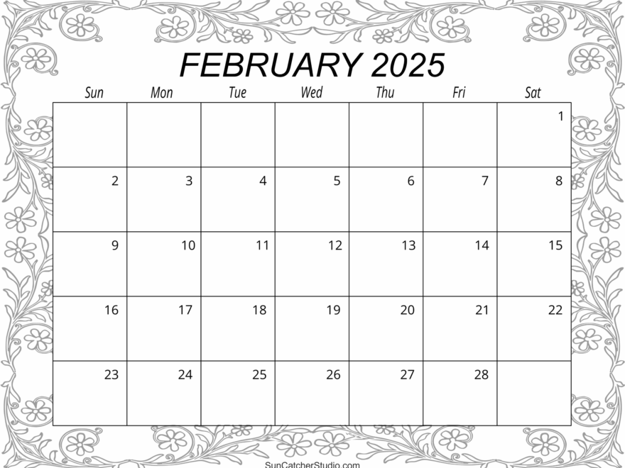 February 2025 Calendar Free Printable Free Printables Monograms Design Tools Patterns DIY Projects
