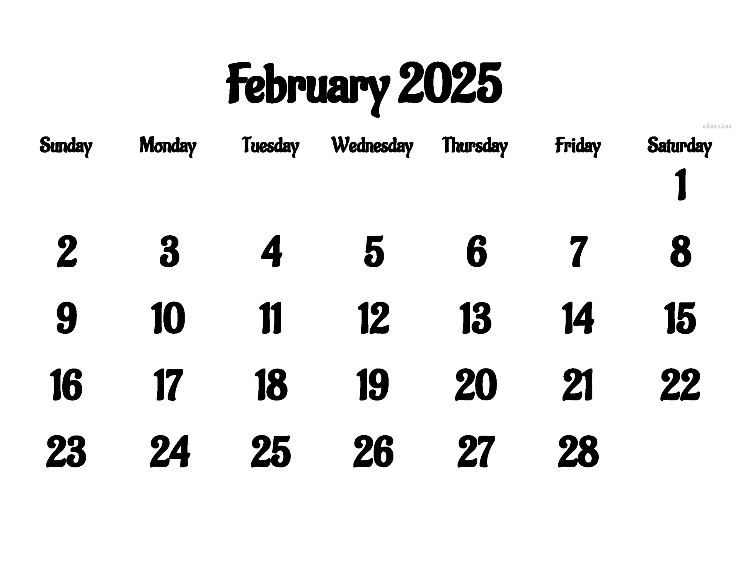 Calendar Circle 2025 Blank