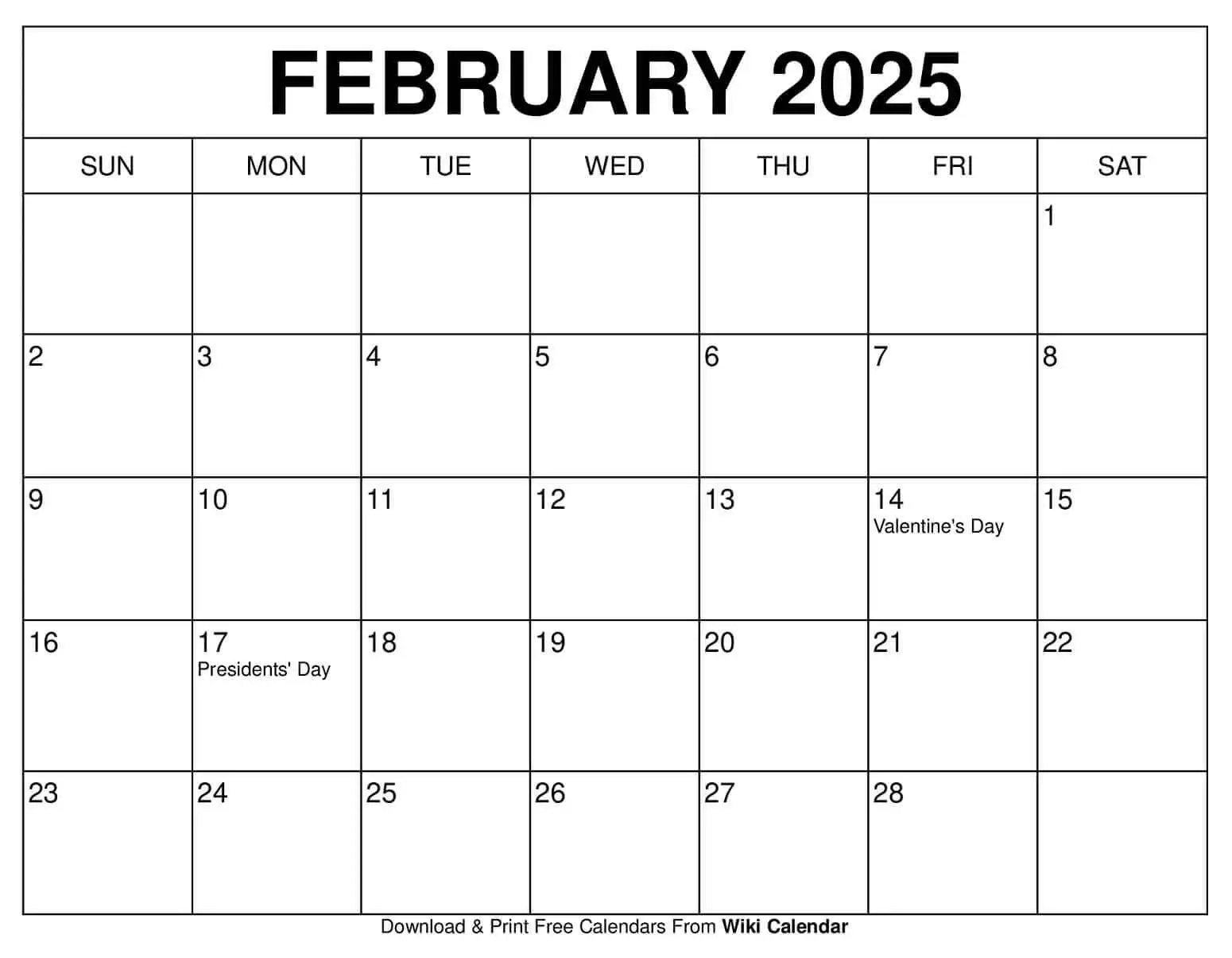 February 2025 Calendar Printable Templates More