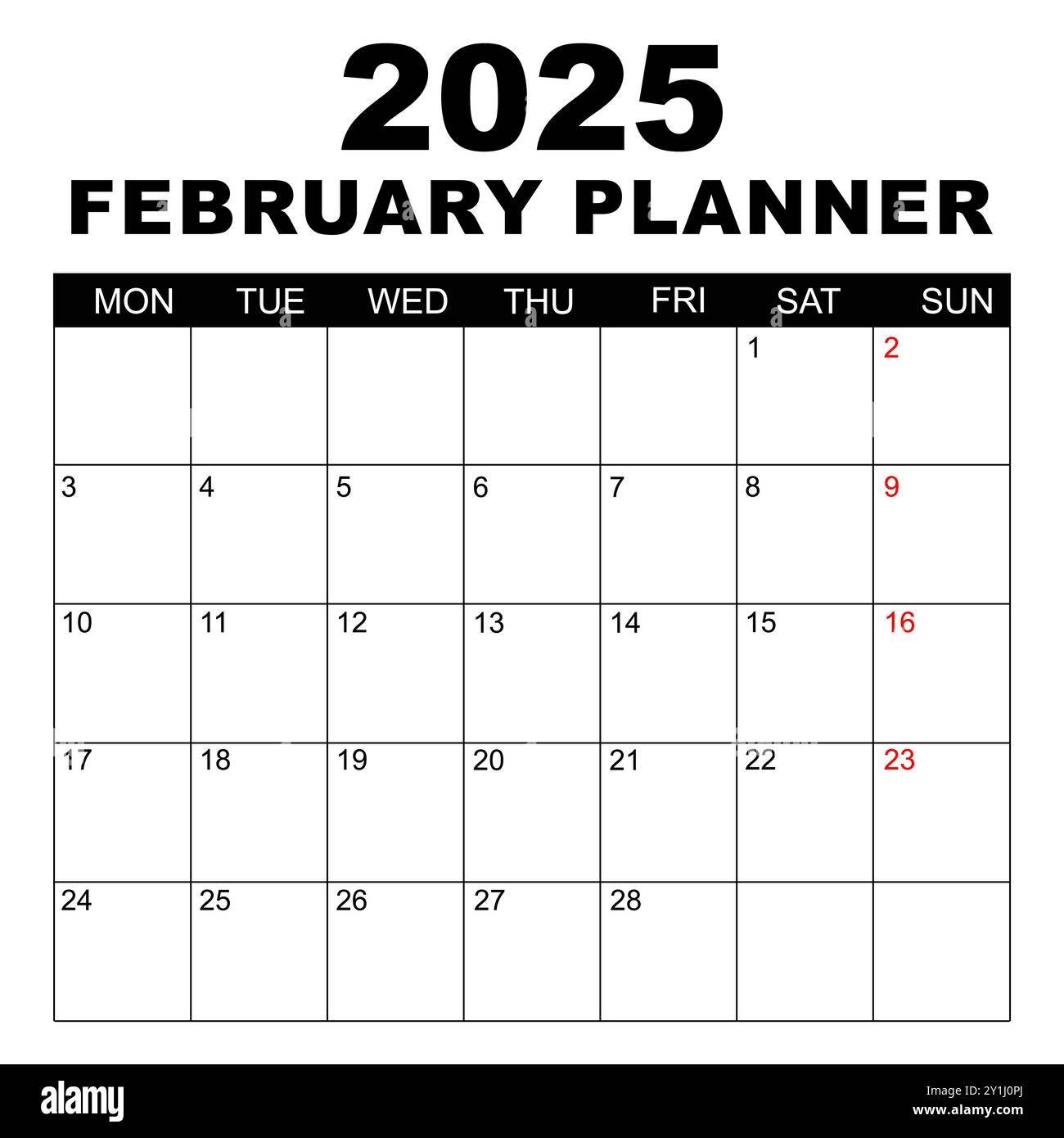 2025 Blank Calendar Monday Through Sunday