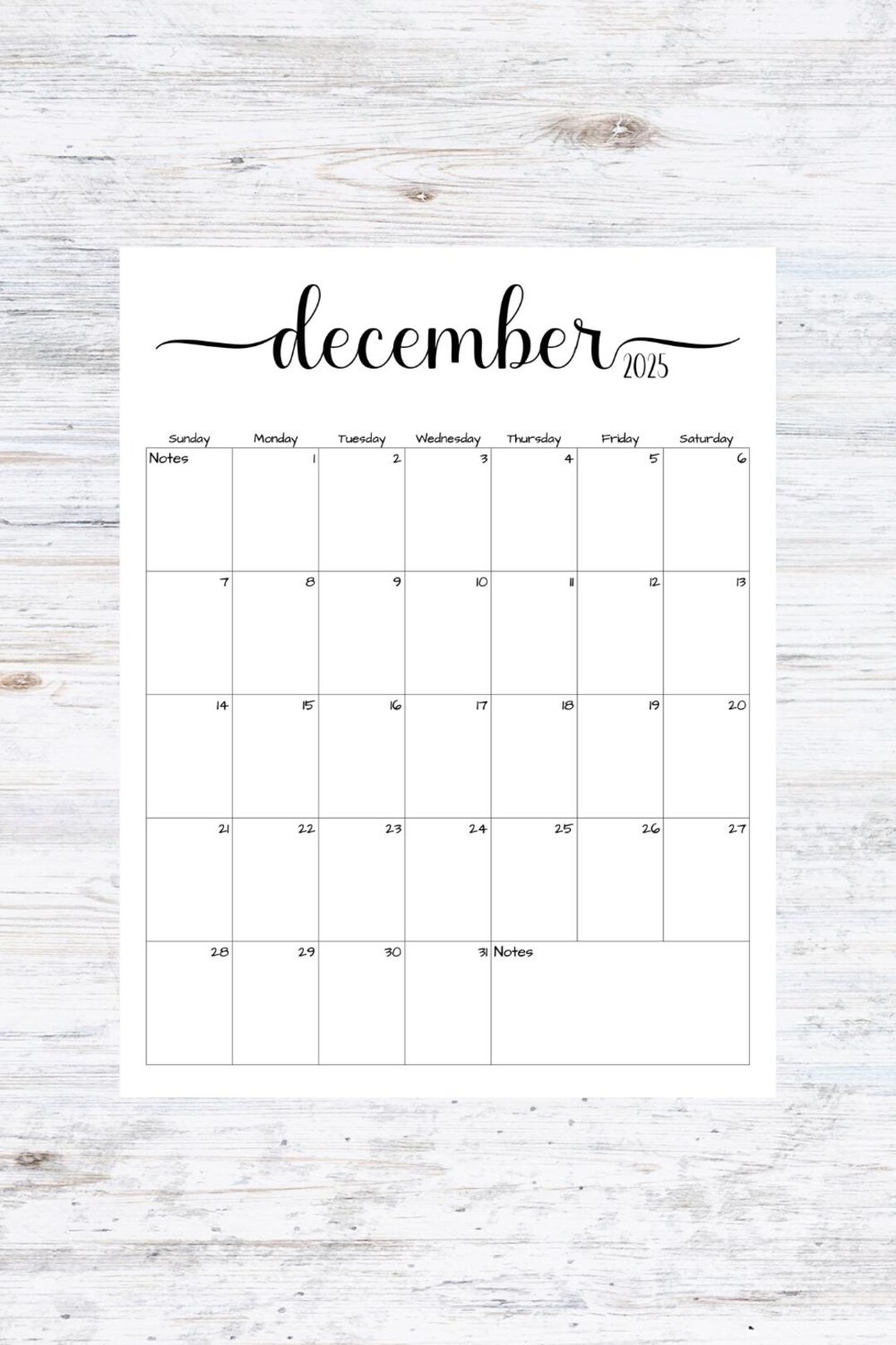 Fillable editable December 2025 Calendar December 2025 Calendar Simple Script Calendar Instant Download PDF PNG JPG Etsy