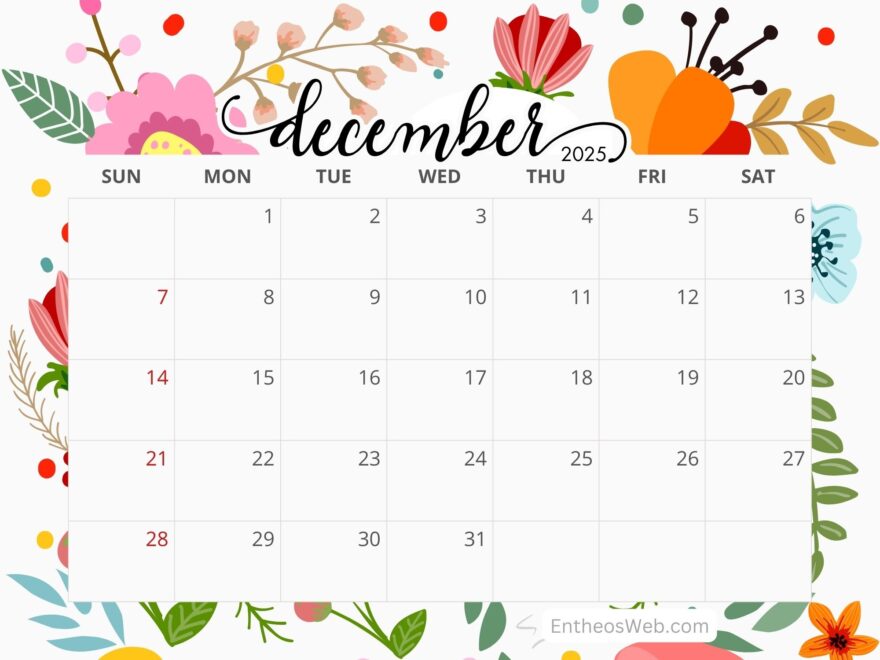 Floral Calendar Printables EntheosWeb