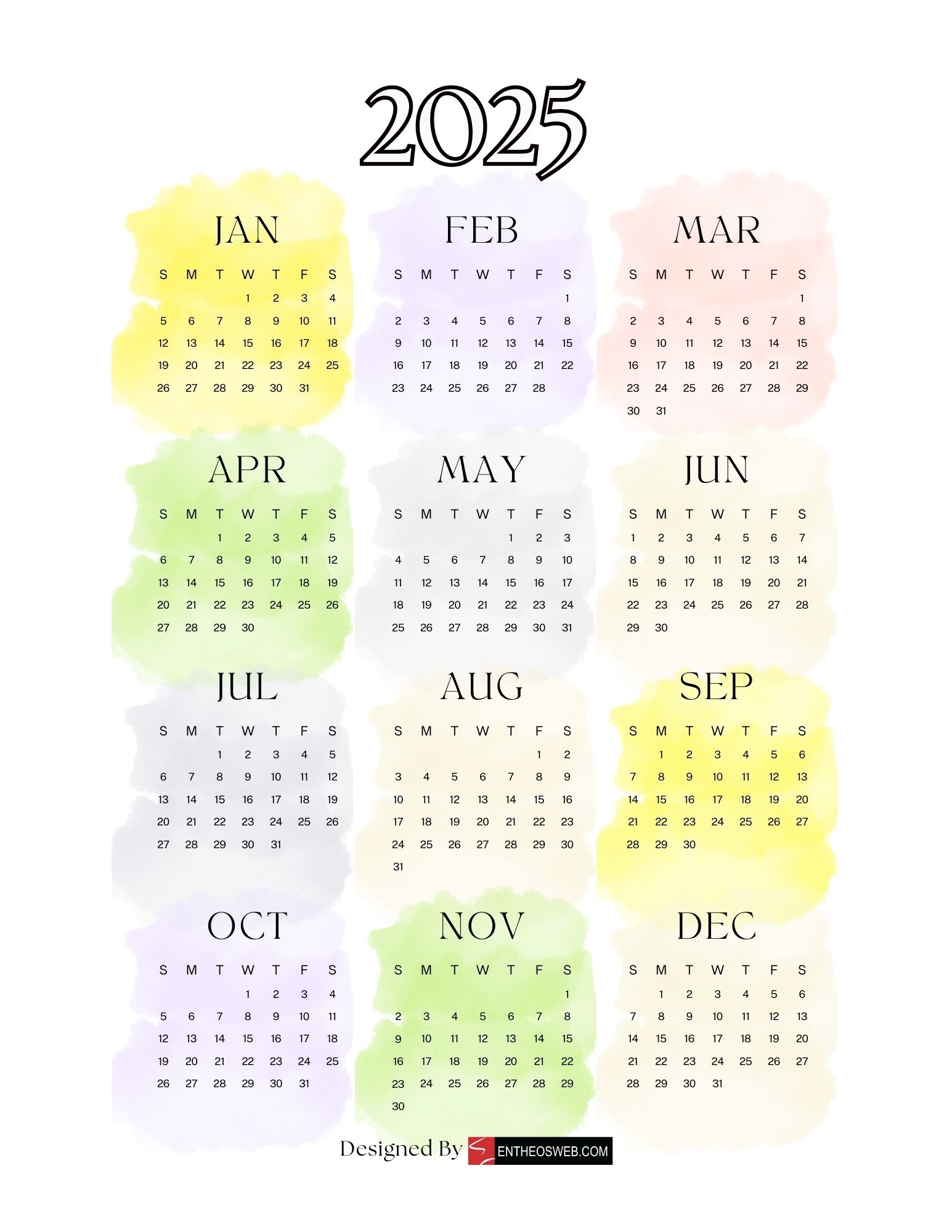 Free 2025 Calendars EntheosWeb Free 2025 Calendars EntheosWeb