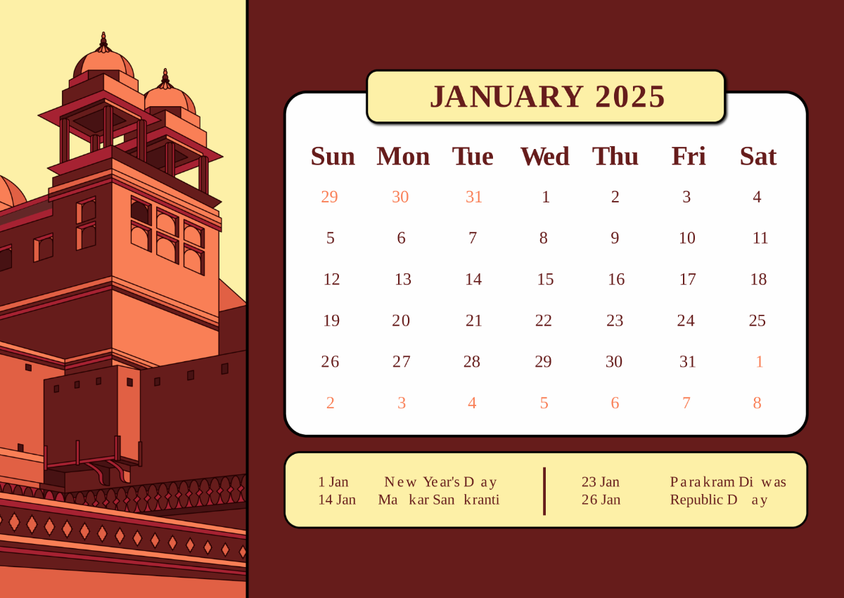 Blank Calendar 2025 With Holidays