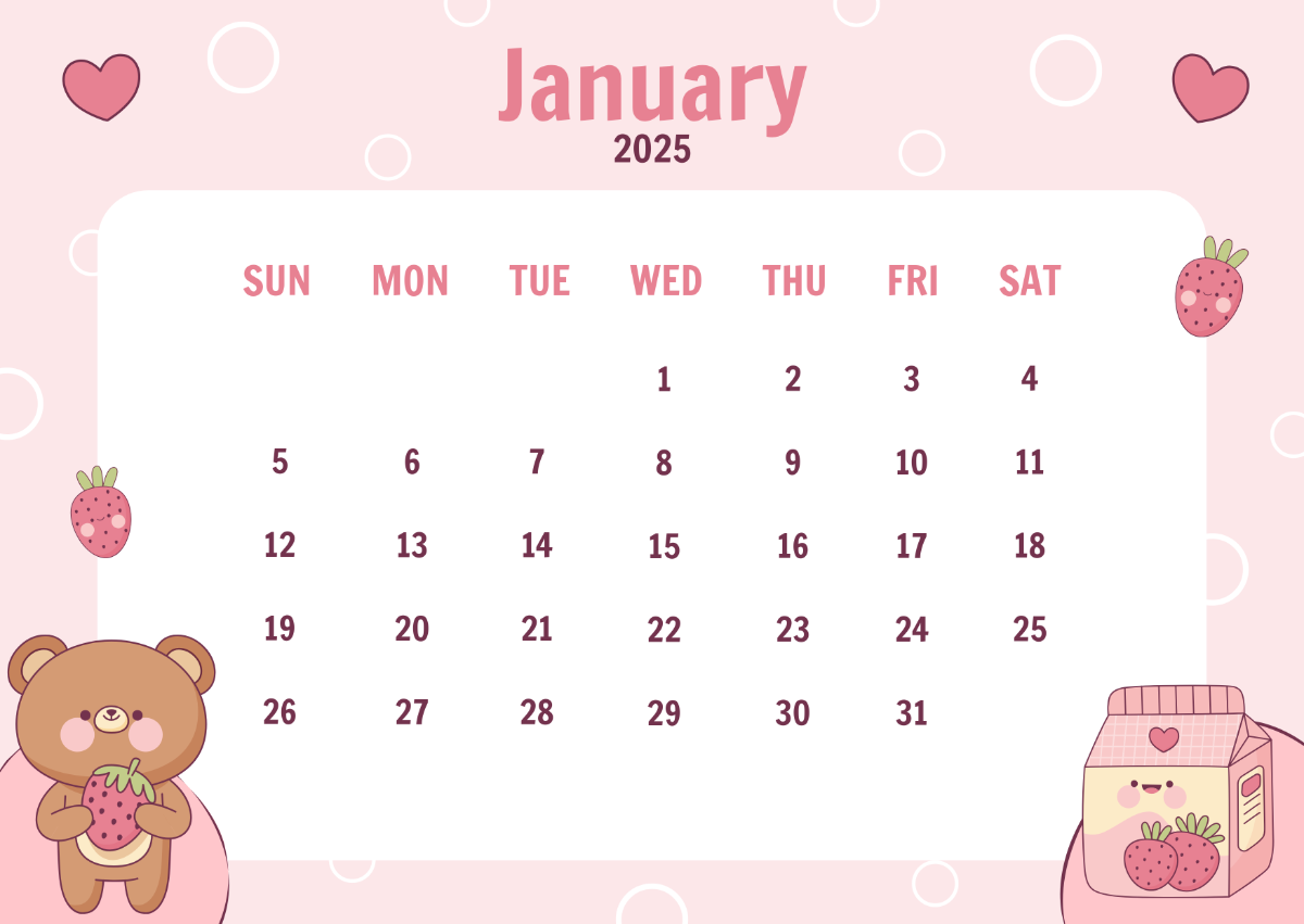 Free Aesthetic 2025 Calendar Template To Edit Online