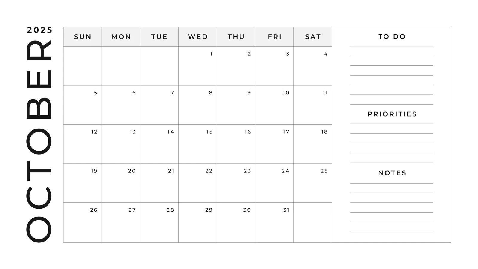 Free And Customizable October Templates