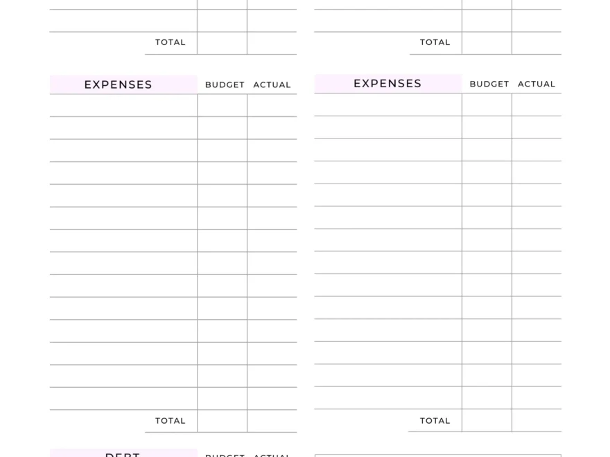 Free Budget Planner Templates Printable Fillable