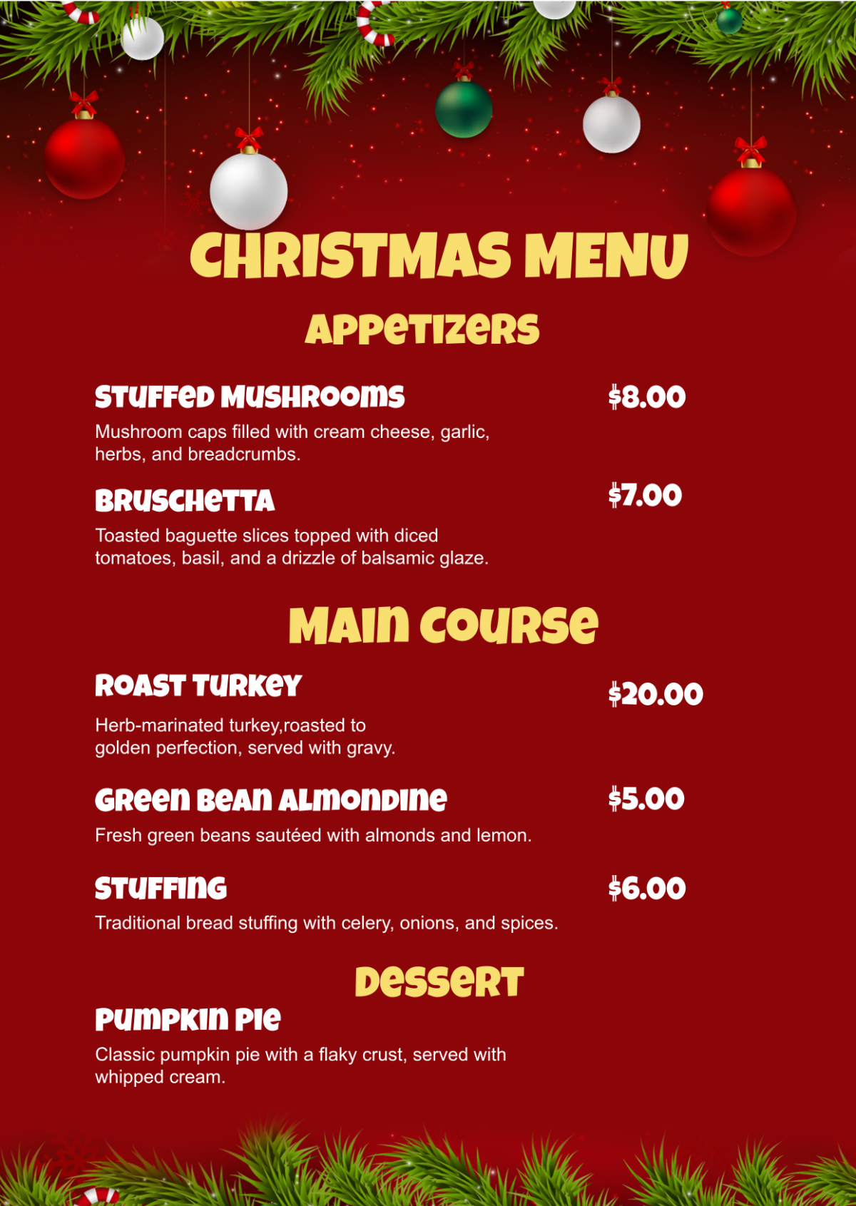 Free Christmas Menu Templates Editable And Printable Free Christmas Menu Templates Editable And Printable