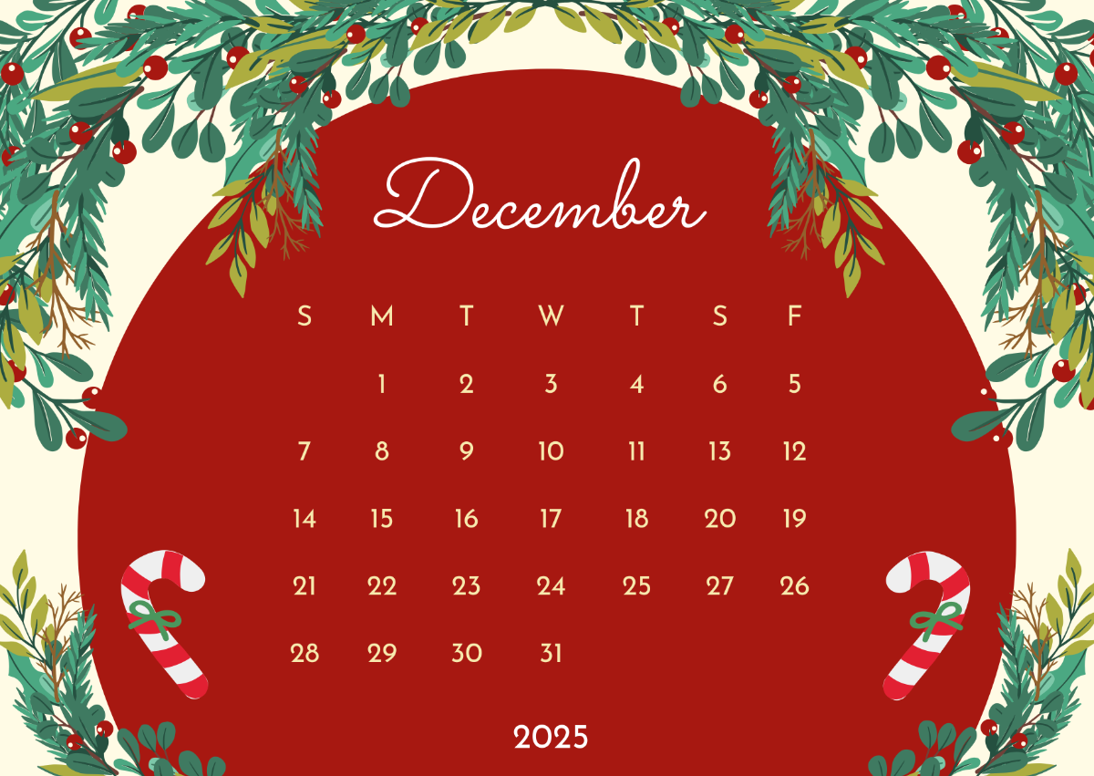 Free Creative Christian December 2025 Calendar Template To Edit Online