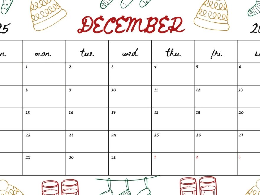 Free Custom Printable Christmas Calendar Templates Canva
