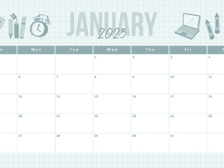 Free Custom Printable Classroom Calendar Templates Canva