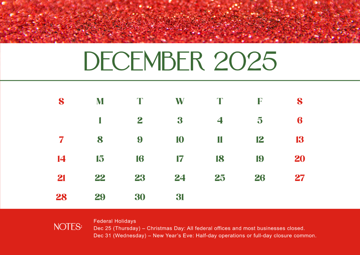 Free Blank Printable Calendar December 2025 Free Blank Printable Calendar December 2025