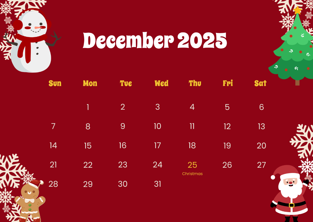 Free December 2025 Christmas Design Template To Edit Online