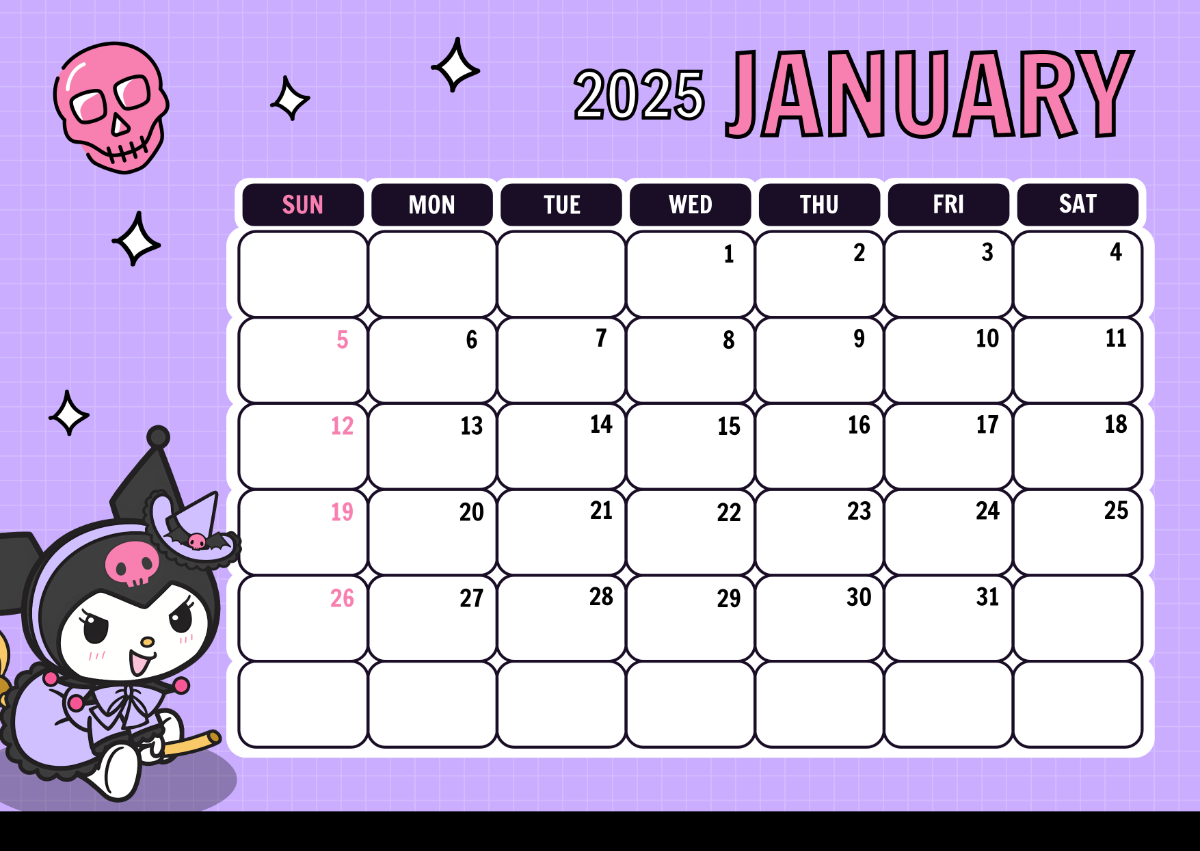 Blank 2025 Calendar Printable Program