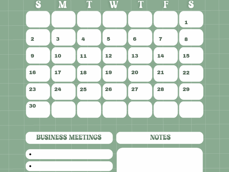 Free November 2025 Business Calendar Template To Edit Online