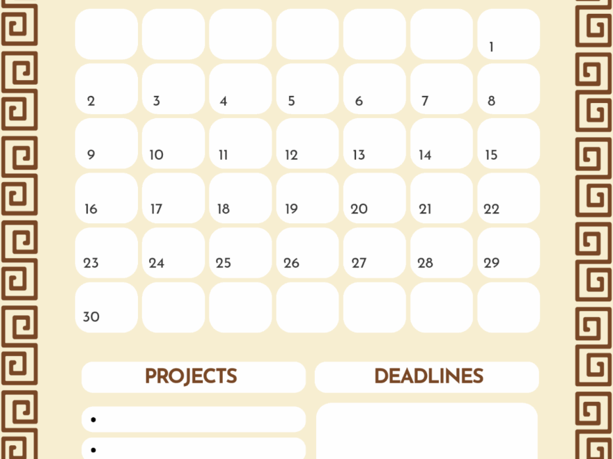 Free November 2025 Project Calendar Template To Edit Online