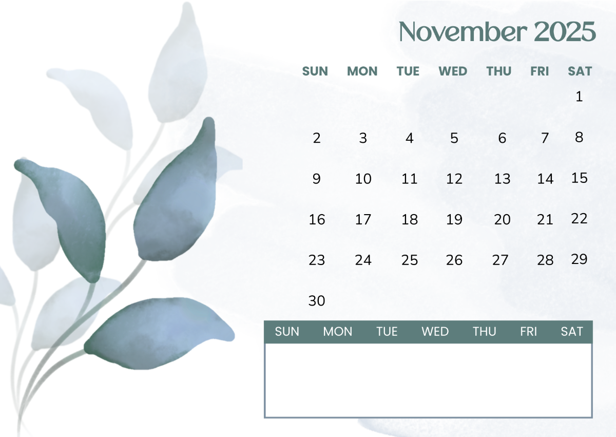 Free November 2025 Scheduling Calendar Template To Edit Online